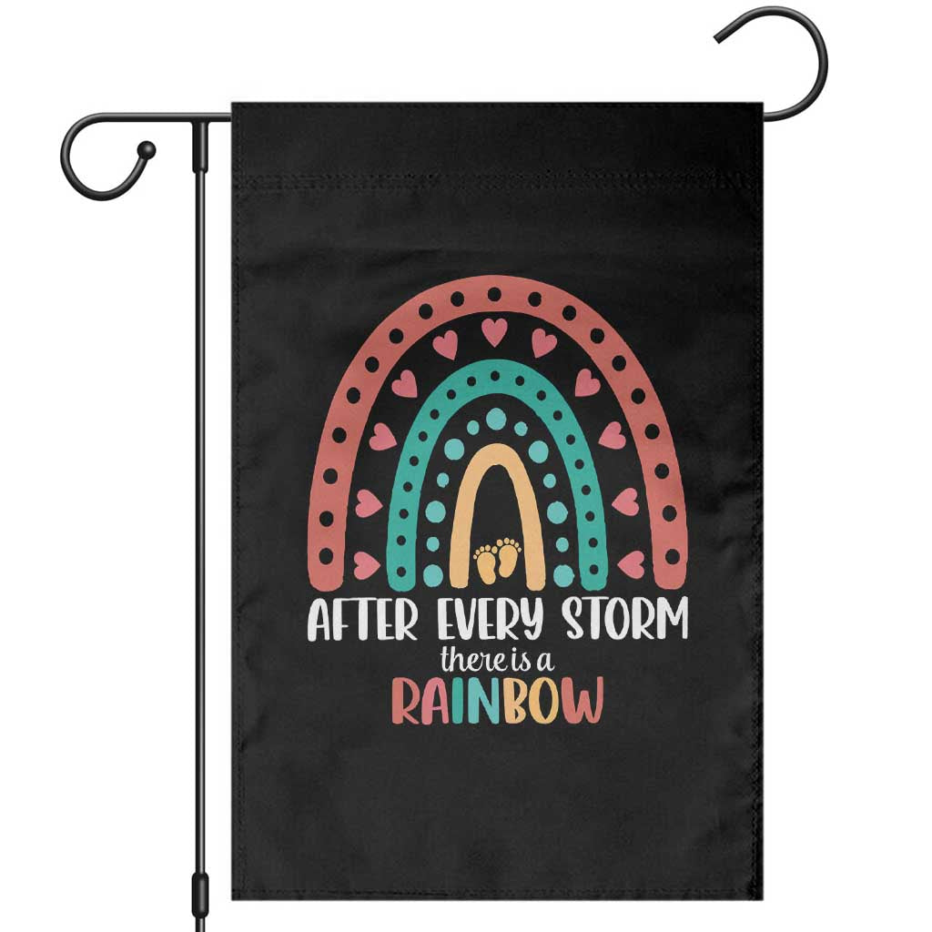After Every Storm There Is A Rainbow Garden Flag Pregnancy Announcement TS11 Black Print Your Wear