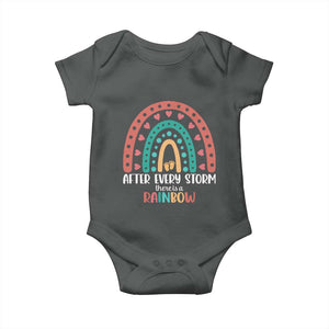 After Every Storm There Is A Rainbow Baby Onesie Pregnancy Announcement TS11 Dark Heather Print Your Wear