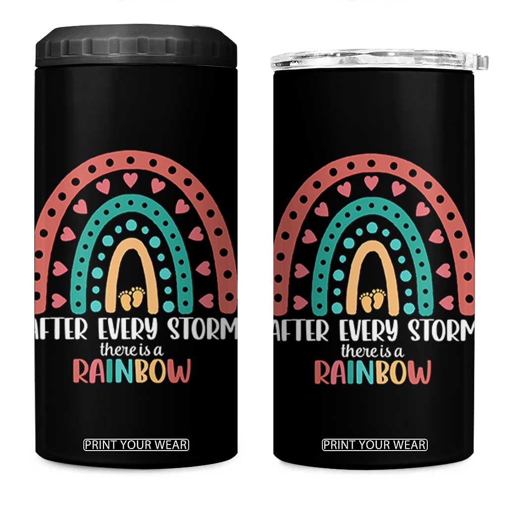After Every Storm There Is A Rainbow 4 in 1 Can Cooler Tumbler Pregnancy Announcement TS11 One Size: 16 oz Black Print Your Wear