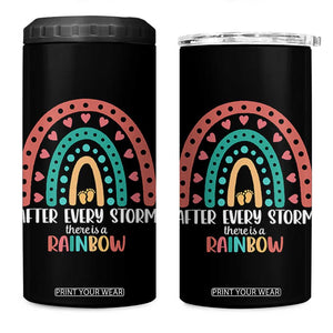 After Every Storm There Is A Rainbow 4 in 1 Can Cooler Tumbler Pregnancy Announcement TS11 One Size: 16 oz Black Print Your Wear