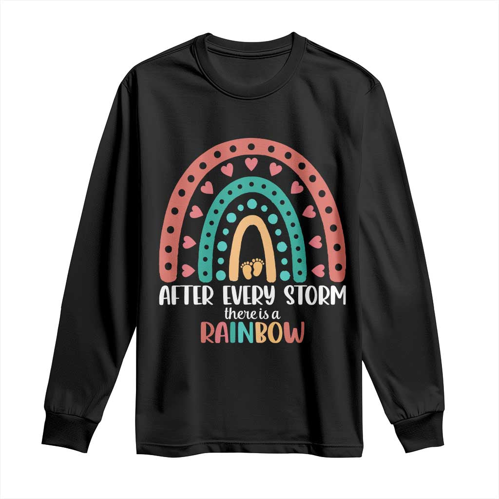After Every Storm There Is A Rainbow Long Sleeve Shirt Pregnancy Announcement TS11 Black Print Your Wear