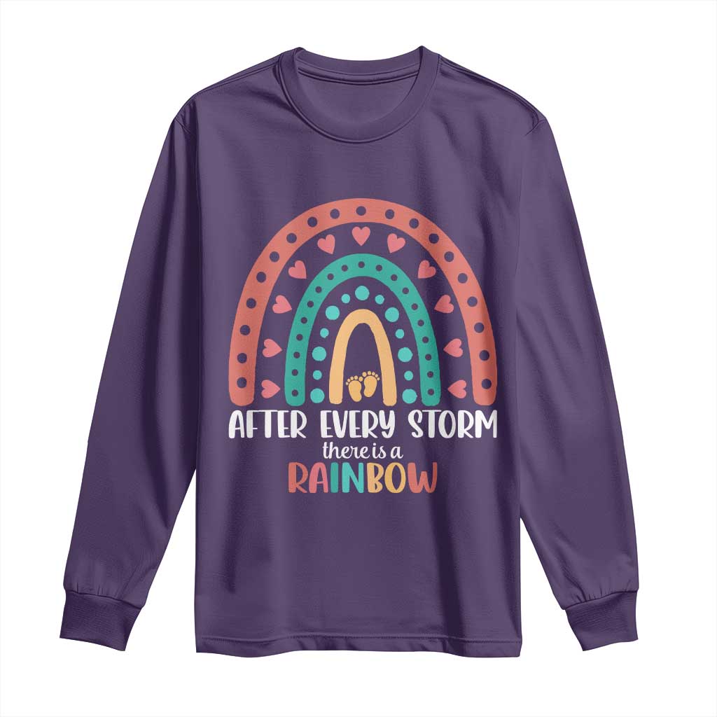 After Every Storm There Is A Rainbow Long Sleeve Shirt Pregnancy Announcement TS11 Purple Print Your Wear