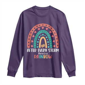 After Every Storm There Is A Rainbow Long Sleeve Shirt Pregnancy Announcement TS11 Purple Print Your Wear