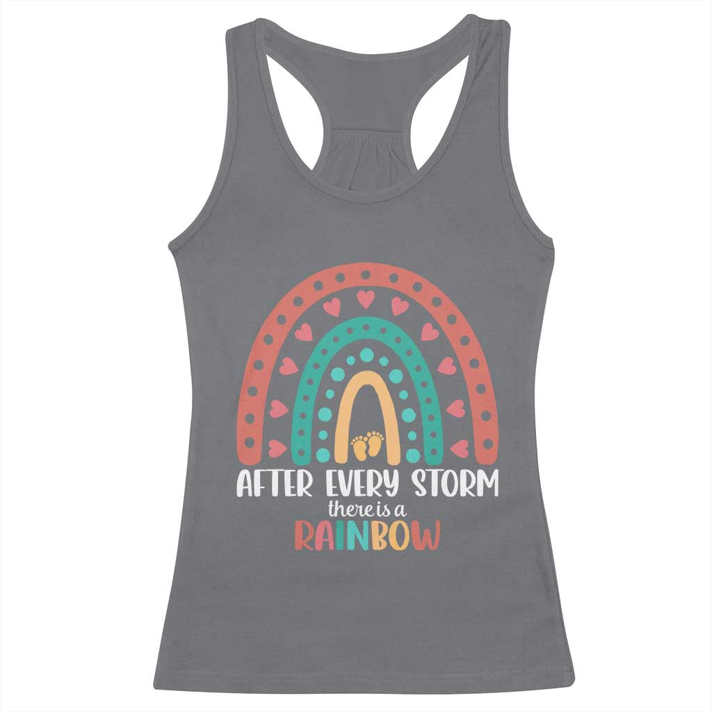 After Every Storm There Is A Rainbow Racerback Tank Top Pregnancy Announcement TS11 Charcoal Print Your Wear