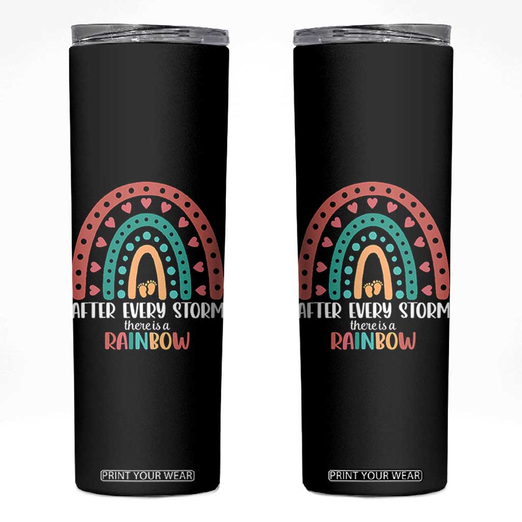 After Every Storm There Is A Rainbow Skinny Tumbler Pregnancy Announcement TS11 Black Print Your Wear