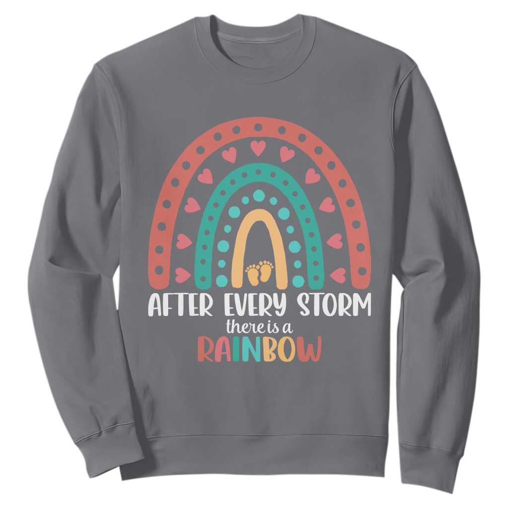 After Every Storm There Is A Rainbow Sweatshirt Pregnancy Announcement TS11 Charcoal Print Your Wear