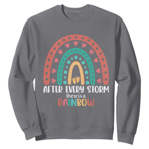 After Every Storm There Is A Rainbow Sweatshirt Pregnancy Announcement TS11 Charcoal Print Your Wear