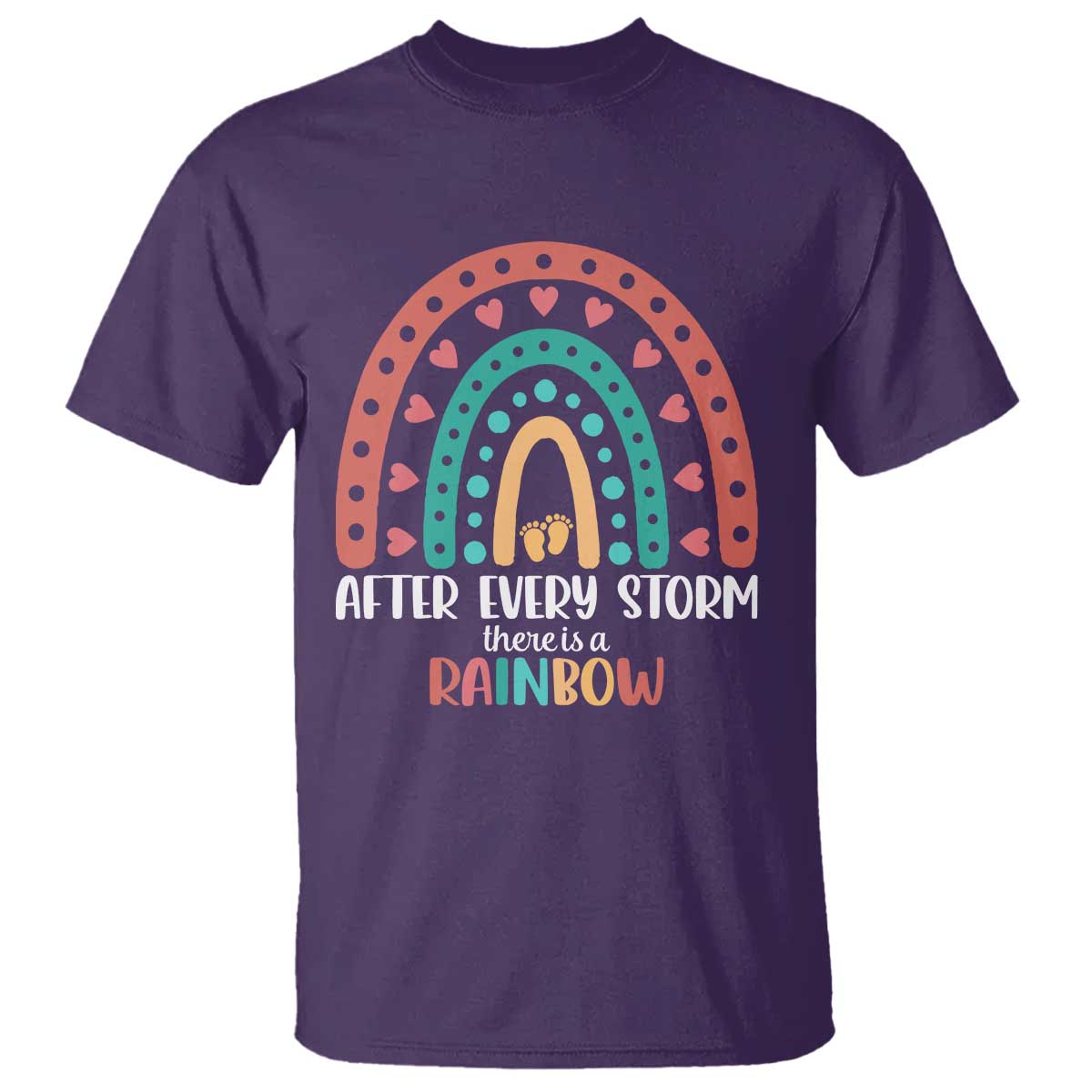 After Every Storm There Is A Rainbow T Shirt Pregnancy Announcement TS11 Purple Print Your Wear
