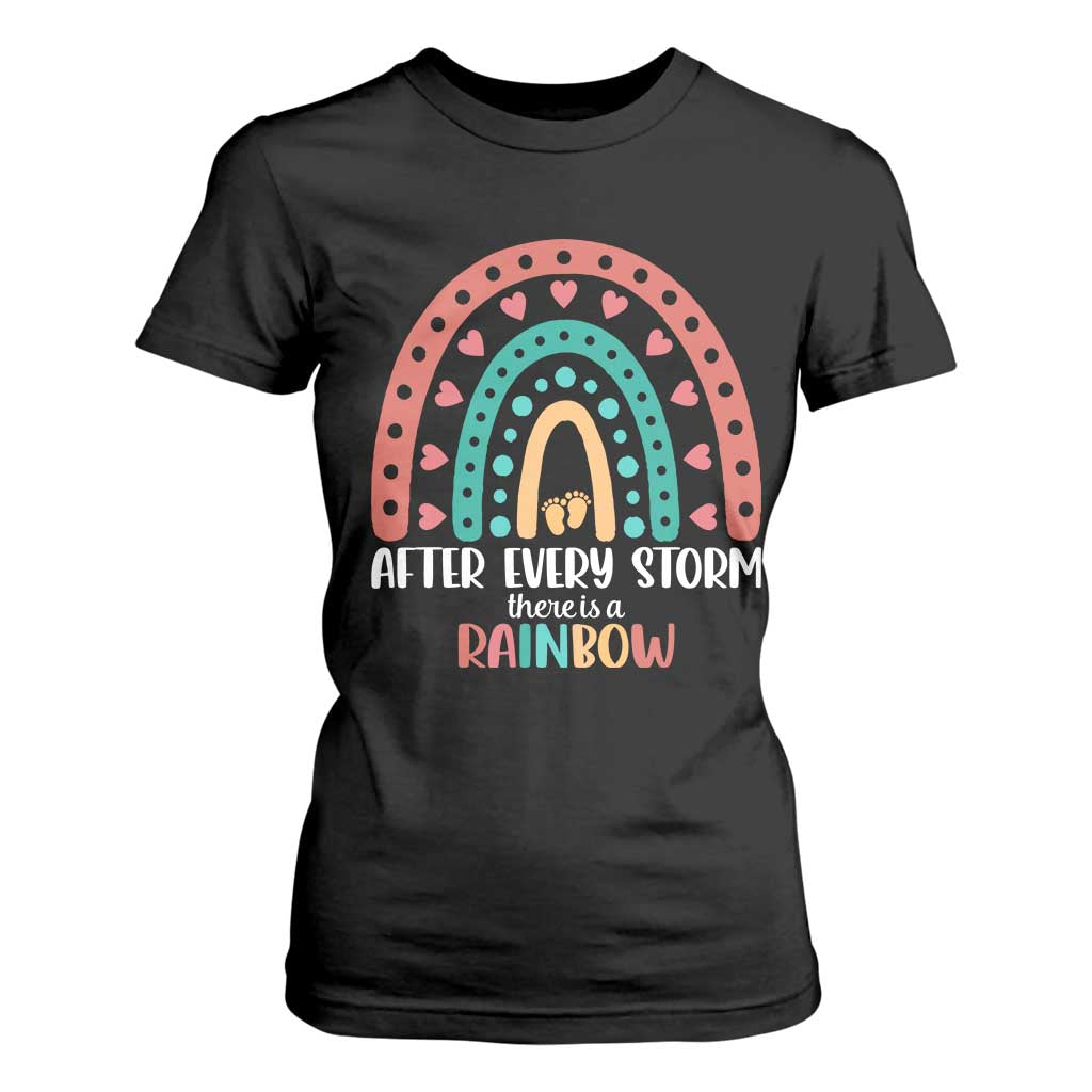 After Every Storm There Is A Rainbow T Shirt For Women Pregnancy Announcement TS11 Black Print Your Wear