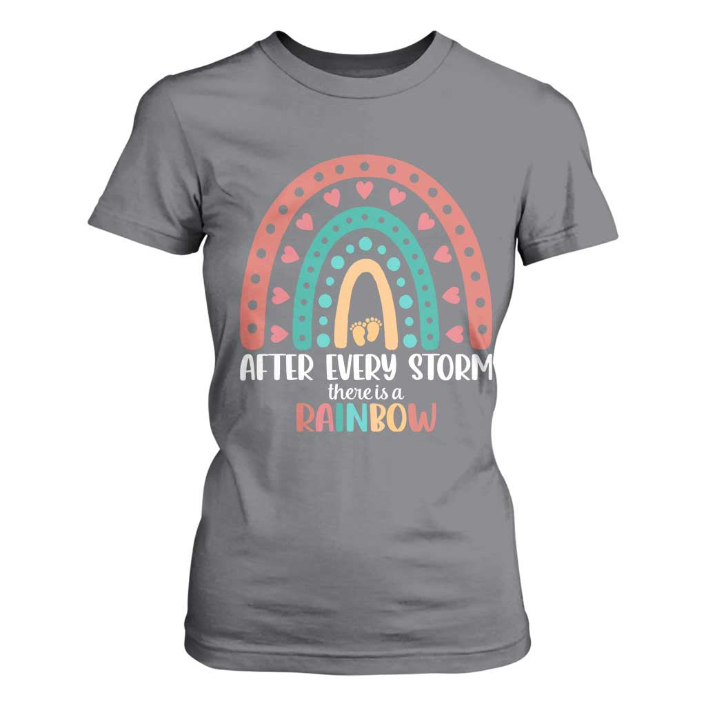 After Every Storm There Is A Rainbow T Shirt For Women Pregnancy Announcement TS11 Charcoal Print Your Wear