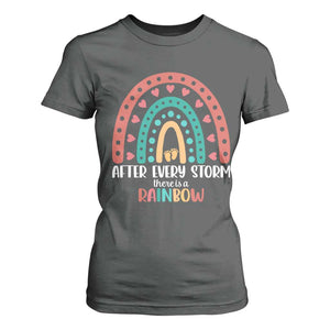 After Every Storm There Is A Rainbow T Shirt For Women Pregnancy Announcement TS11 Dark Heather Print Your Wear