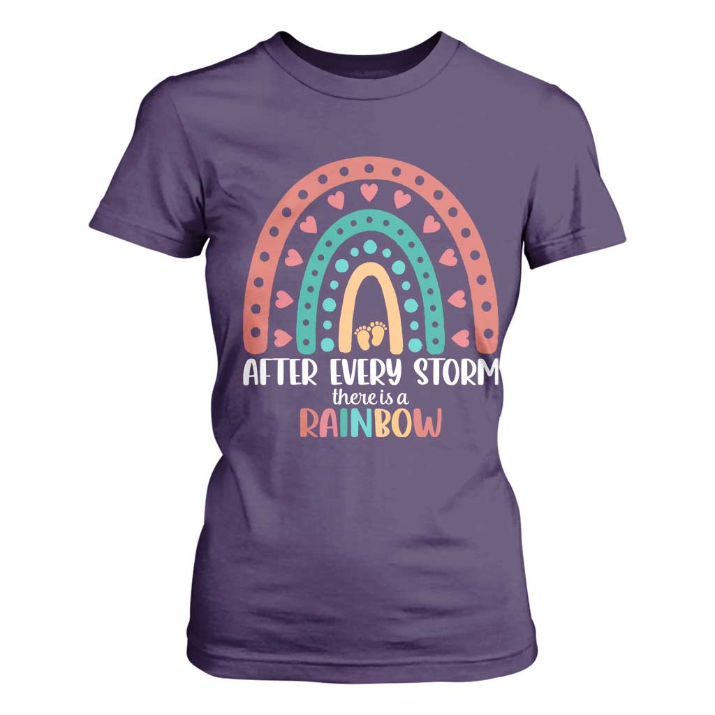 After Every Storm There Is A Rainbow T Shirt For Women Pregnancy Announcement TS11 Purple Print Your Wear