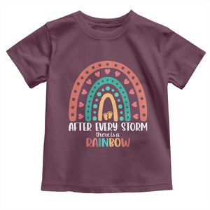 After Every Storm There Is A Rainbow Toddler T Shirt Pregnancy Announcement TS11 Maroon Print Your Wear