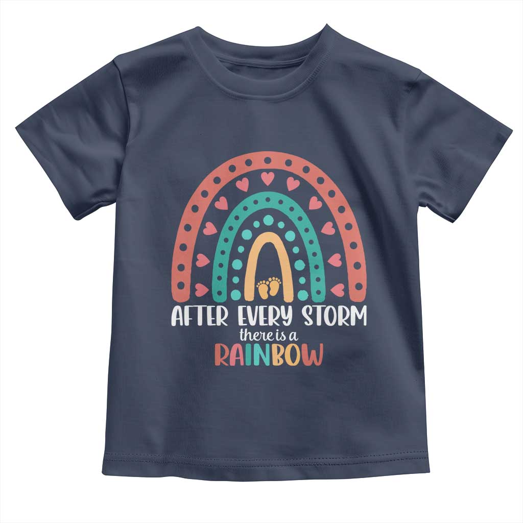 After Every Storm There Is A Rainbow Toddler T Shirt Pregnancy Announcement TS11 Navy Print Your Wear