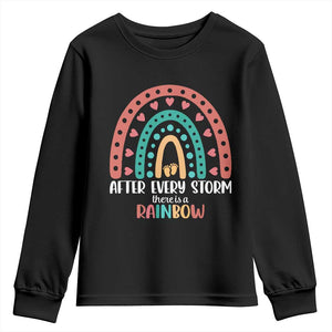 After Every Storm There Is A Rainbow Youth Sweatshirt Pregnancy Announcement TS11 Black Print Your Wear