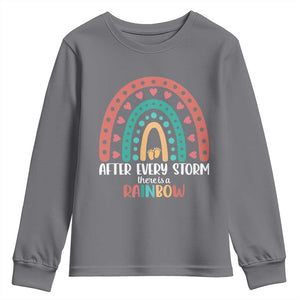 After Every Storm There Is A Rainbow Youth Sweatshirt Pregnancy Announcement TS11 Charcoal Print Your Wear