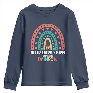 After Every Storm There Is A Rainbow Youth Sweatshirt Pregnancy Announcement TS11 Navy Print Your Wear
