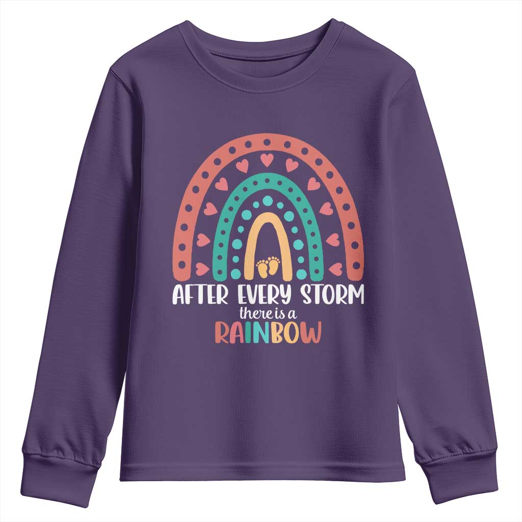 After Every Storm There Is A Rainbow Youth Sweatshirt Pregnancy Announcement TS11 Purple Print Your Wear