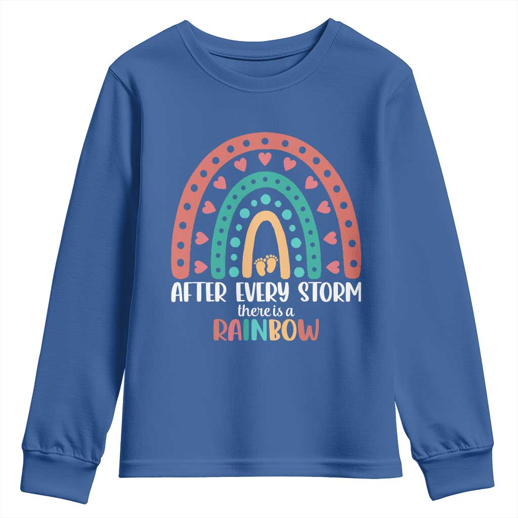 After Every Storm There Is A Rainbow Youth Sweatshirt Pregnancy Announcement TS11 Royal Blue Print Your Wear