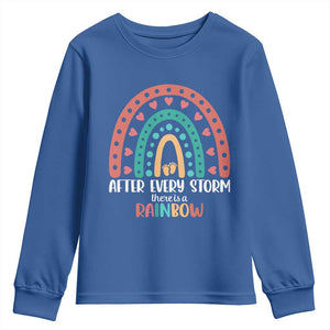 After Every Storm There Is A Rainbow Youth Sweatshirt Pregnancy Announcement TS11 Royal Blue Print Your Wear