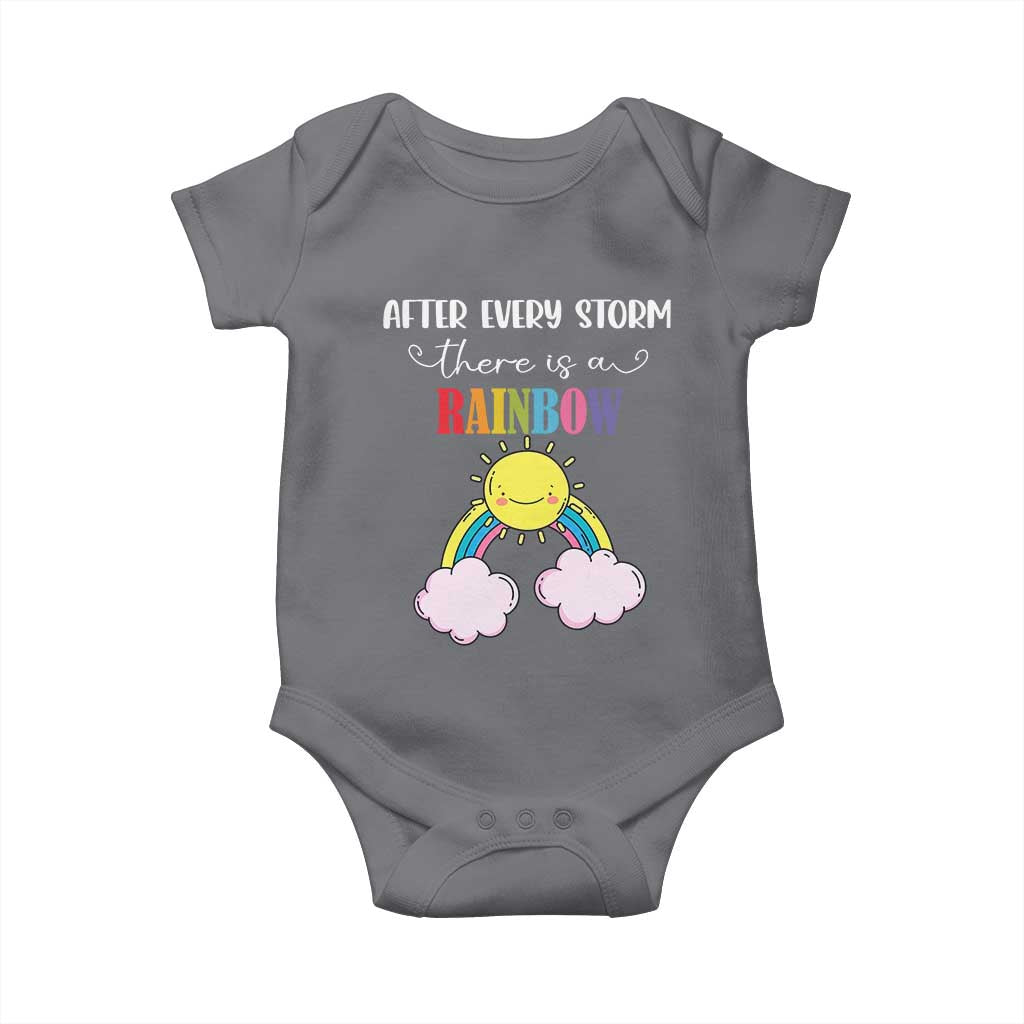 After Every Storm There Is A Rainbow Baby Onesie Sentimental Pregnancy Announcement TS11 Charcoal Print Your Wear