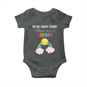 After Every Storm There Is A Rainbow Baby Onesie Sentimental Pregnancy Announcement TS11 Dark Heather Print Your Wear