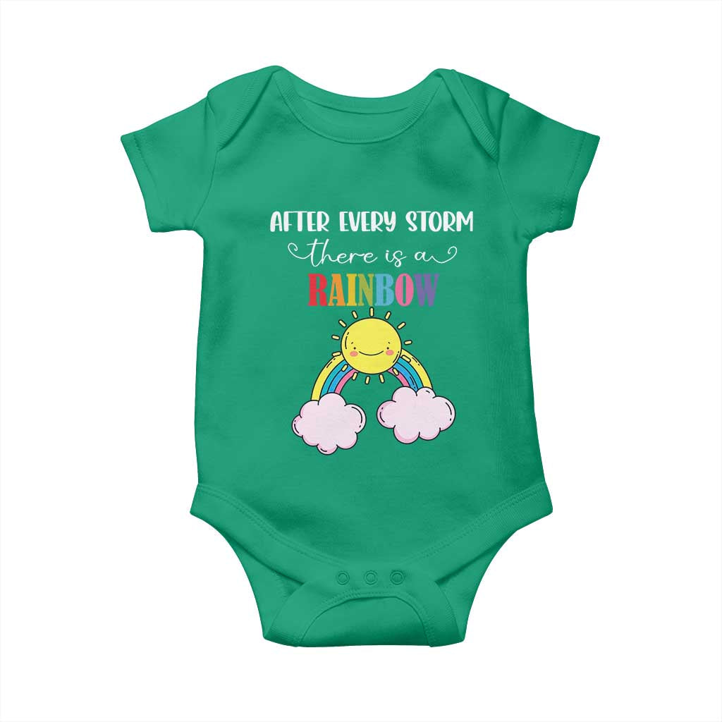 After Every Storm There Is A Rainbow Baby Onesie Sentimental Pregnancy Announcement TS11 Irish Green Print Your Wear