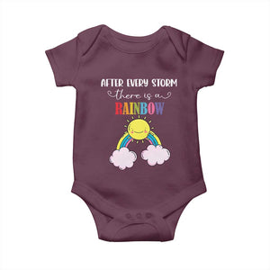 After Every Storm There Is A Rainbow Baby Onesie Sentimental Pregnancy Announcement TS11 Maroon Print Your Wear