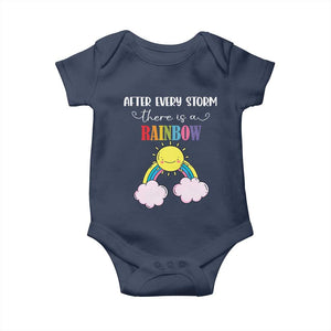 After Every Storm There Is A Rainbow Baby Onesie Sentimental Pregnancy Announcement TS11 Navy Print Your Wear
