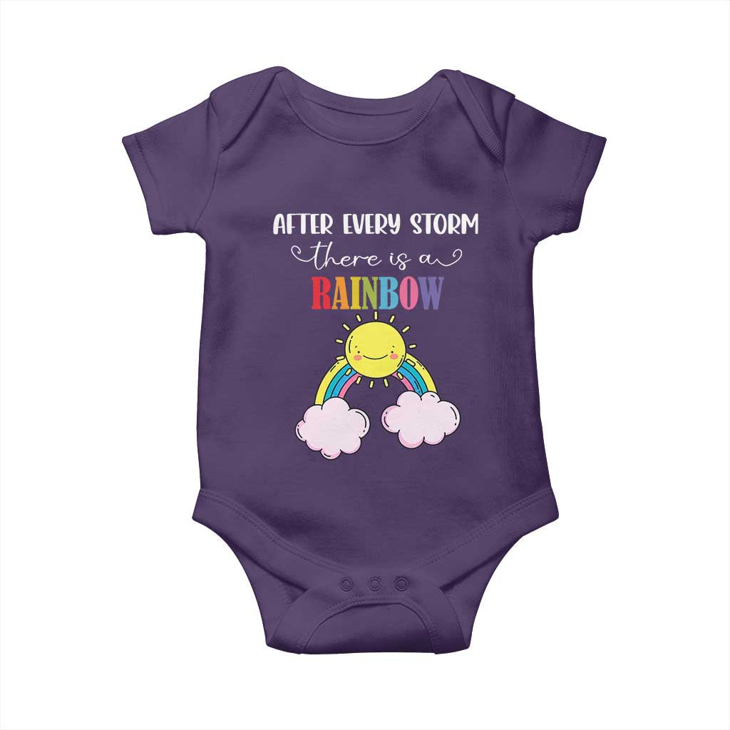 After Every Storm There Is A Rainbow Baby Onesie Sentimental Pregnancy Announcement TS11 Purple Print Your Wear