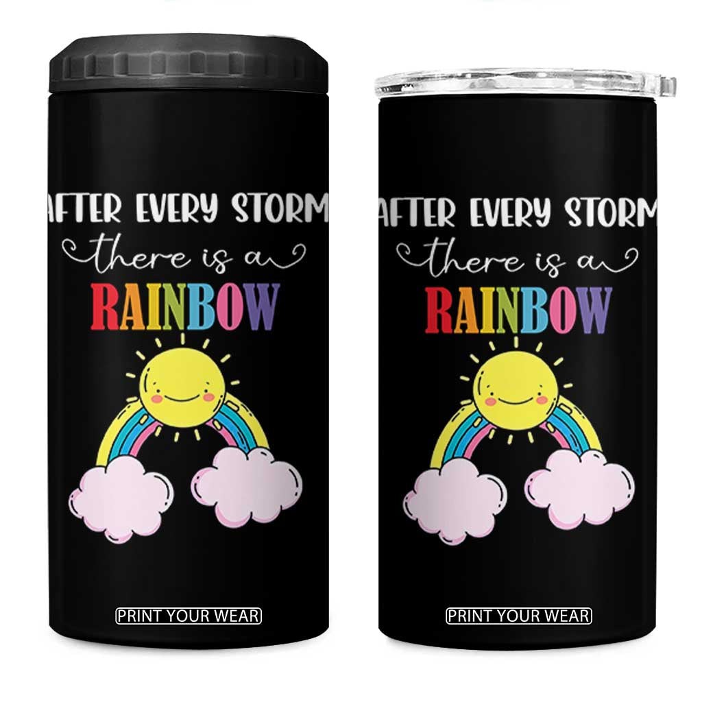 After Every Storm There Is A Rainbow 4 in 1 Can Cooler Tumbler Sentimental Pregnancy Announcement TS11 One Size: 16 oz Black Print Your Wear