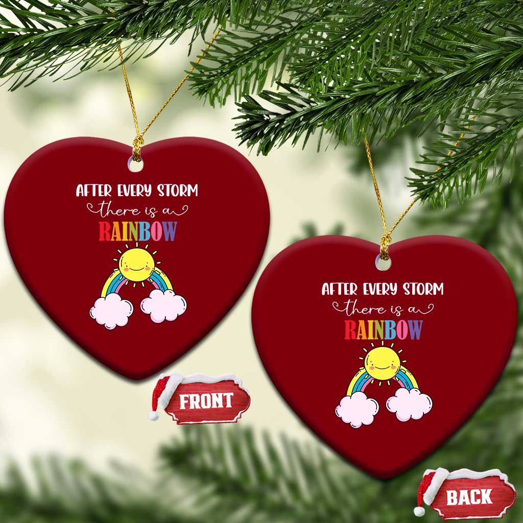 After Every Storm There Is A Rainbow Ceramic Ornament Sentimental Pregnancy Announcement TS11 Print Your Wear