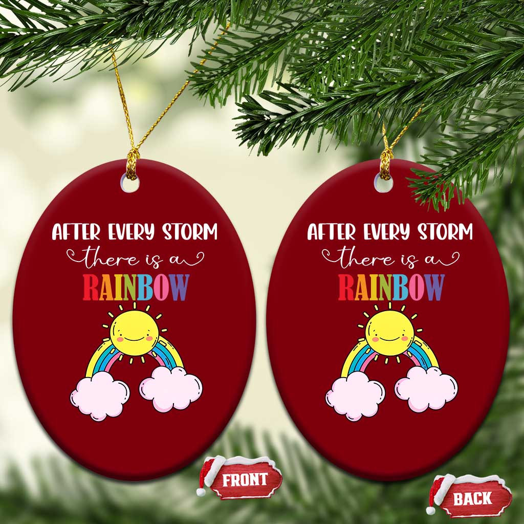 After Every Storm There Is A Rainbow Ceramic Ornament Sentimental Pregnancy Announcement TS11 Print Your Wear