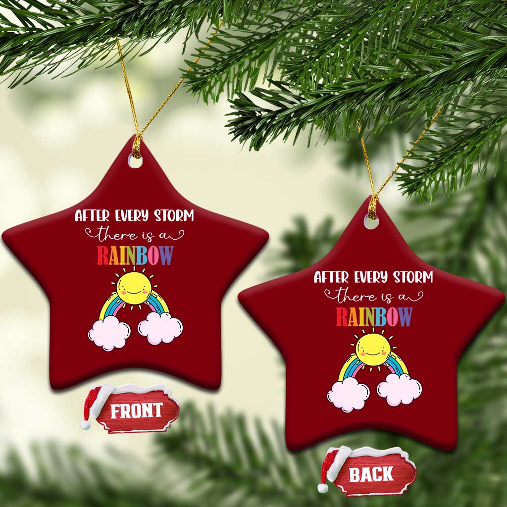 After Every Storm There Is A Rainbow Ceramic Ornament Sentimental Pregnancy Announcement TS11 Print Your Wear