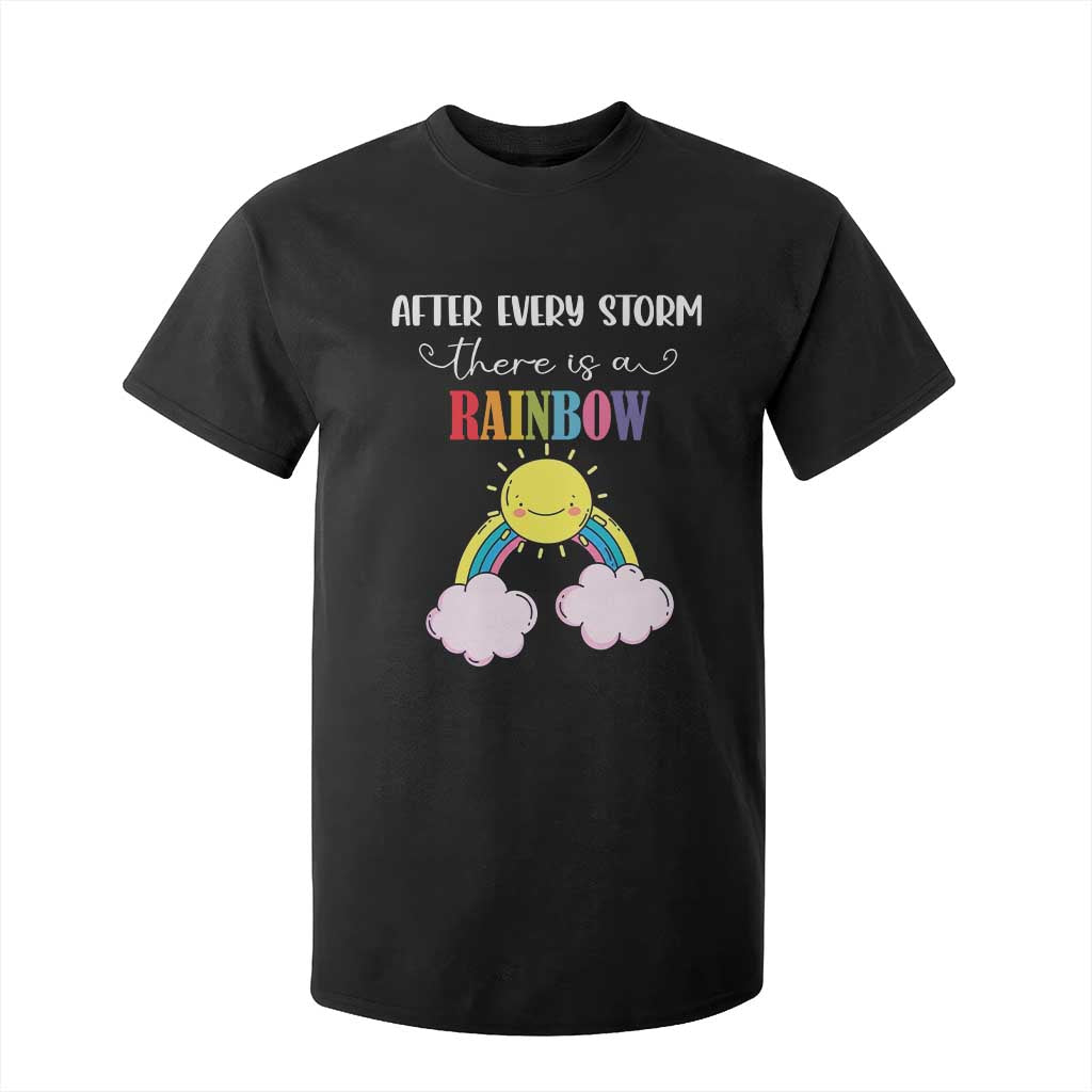 After Every Storm There Is A Rainbow T Shirt For Kid Sentimental Pregnancy Announcement TS11 Black Print Your Wear