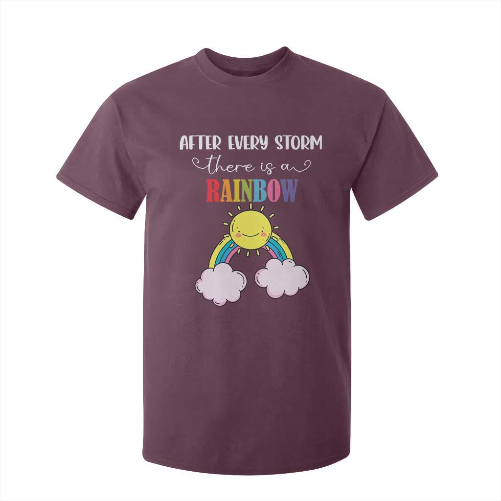 After Every Storm There Is A Rainbow T Shirt For Kid Sentimental Pregnancy Announcement TS11 Maroon Print Your Wear