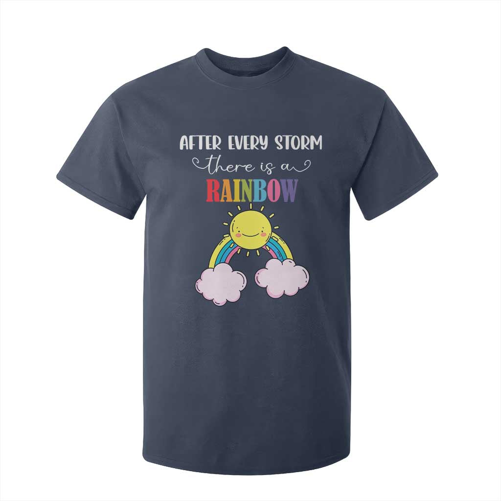 After Every Storm There Is A Rainbow T Shirt For Kid Sentimental Pregnancy Announcement TS11 Navy Print Your Wear