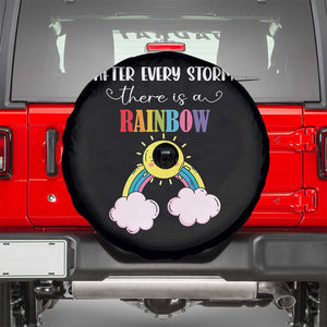 After Every Storm There Is A Rainbow Spare Tire Cover Sentimental Pregnancy Announcement TS11 Black Print Your Wear
