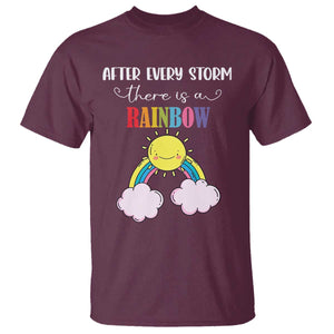 After Every Storm There Is A Rainbow T Shirt Sentimental Pregnancy Announcement TS11 Maroon Print Your Wear
