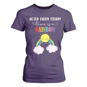 After Every Storm There Is A Rainbow T Shirt For Women Sentimental Pregnancy Announcement TS11 Purple Print Your Wear