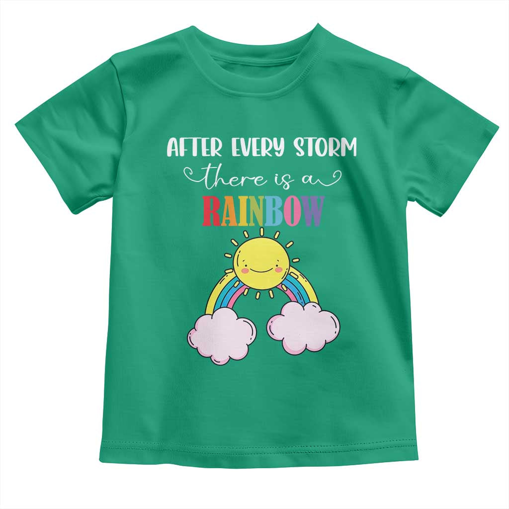 After Every Storm There Is A Rainbow Toddler T Shirt Sentimental Pregnancy Announcement TS11 Irish Green Print Your Wear