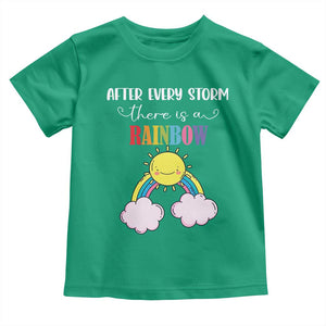 After Every Storm There Is A Rainbow Toddler T Shirt Sentimental Pregnancy Announcement TS11 Irish Green Print Your Wear