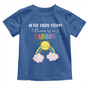 After Every Storm There Is A Rainbow Toddler T Shirt Sentimental Pregnancy Announcement TS11 Royal Blue Print Your Wear