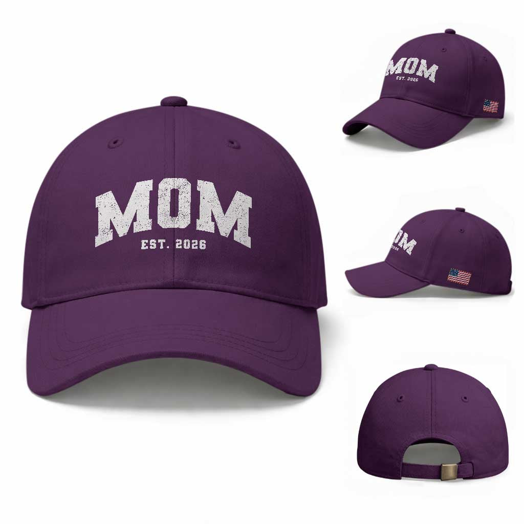 Mom Est 2026 Baseball Cap Promoted To Mommy Mother's Day TS11 Baseball Cap Universal Fit Purple Print Your Wear