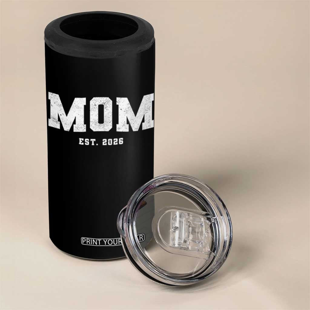 Mom Est 2026 4 in 1 Can Cooler Tumbler Promoted To Mommy Mother's Day TS11 Print Your Wear