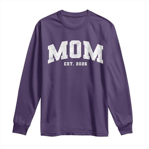 Mom Est 2026 Long Sleeve Shirt Promoted To Mommy Mother's Day TS11 Purple Print Your Wear