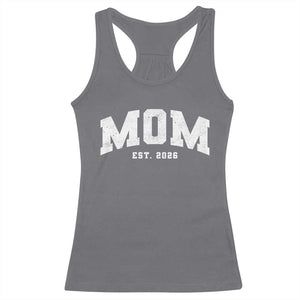 Mom Est 2026 Racerback Tank Top Promoted To Mommy Mother's Day TS11 Charcoal Print Your Wear