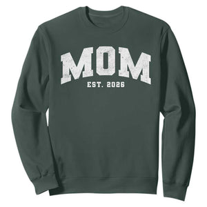 Mom Est 2026 Sweatshirt Promoted To Mommy Mother's Day TS11 Dark Forest Green Print Your Wear