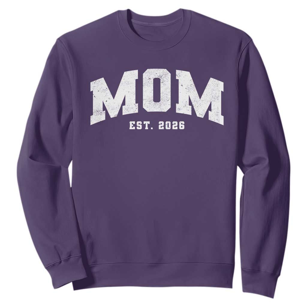 Mom Est 2026 Sweatshirt Promoted To Mommy Mother's Day TS11 Purple Print Your Wear