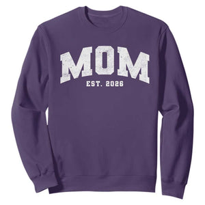 Mom Est 2026 Sweatshirt Promoted To Mommy Mother's Day TS11 Purple Print Your Wear